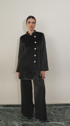 Black velvet suit. Office outfit. Work outfit. business outfit. Women suit. 